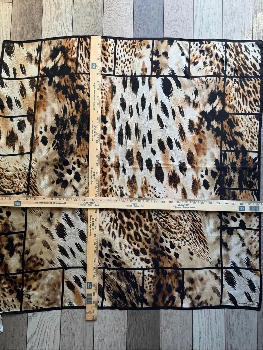 Adrienne Landau Leopard Print Scarf in Black & Tan NWT